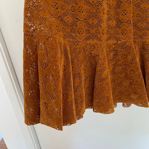 Maeve Rust Lace Mini Dress - Picture 2 of 5